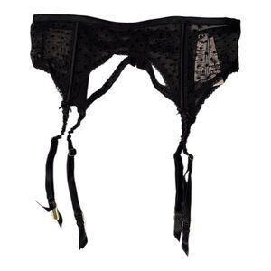 NWT Victoria's Secret Black Lace Garter Belt